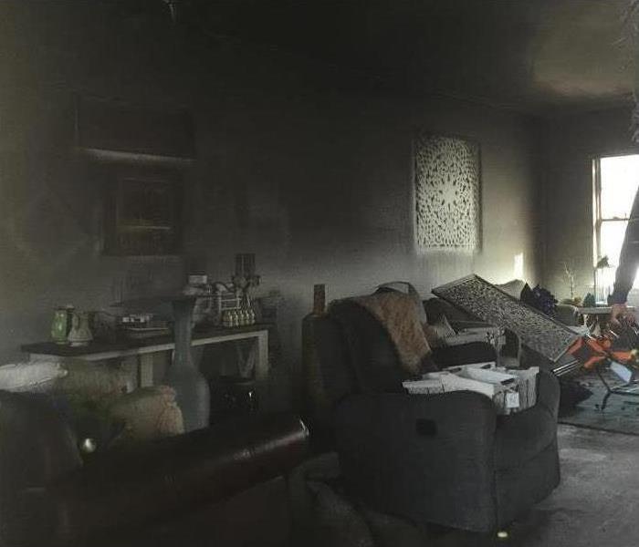 Living Room Fire Damage